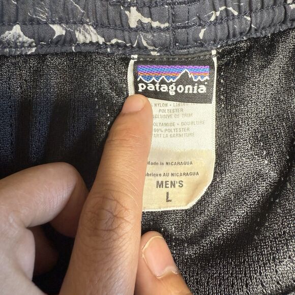 Patagonia Gray Baggies Swim Short Trunks Size Large Pockets Drawstring Lined - Picture 12 of 12